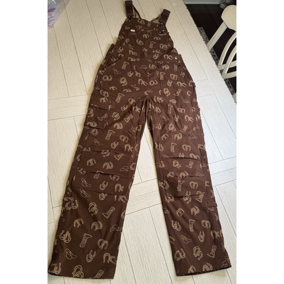 Duluth Trading Co Pants - Duluth Trading Co Women's Heirloom Bib Overalls Dark Roast Western Charm XS/31